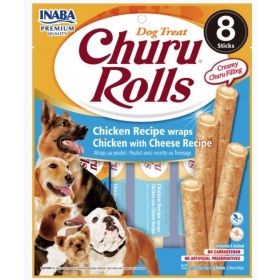 Inaba Churu Rolls Dog Treat Chicken Recipe wraps Chicken with Cheese Recipe