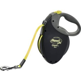 Flexi Giant Retractable Tape Dog Leash  Black / Neon  Large  26' Long Dogs up to 110 lbs