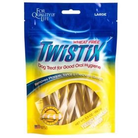 Twistix Wheat (Option: Free Yogurt & Banana Dental Dog Treats  Large (5.5 oz))