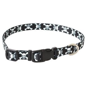 Pet Attire Styles Skulls Adjustable Dog Collar (Option: 8" to 12" Long x 3/8" Wide)