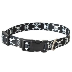 Pet Attire Styles Skulls Adjustable Dog Collar (Option: 10" to 14" Long x 5/8" Wide)