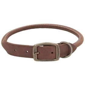 CircleT Rustic Leather Dog Collar Chocolate (Option: 20"L x 3/4"W)