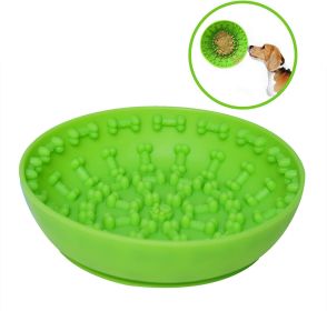 Pet Dog Slow Bowl Feeder Bowls with Suction Cup, Interactive for Boredom Anxiety Reduction, Distractor Toy (Color: Green)